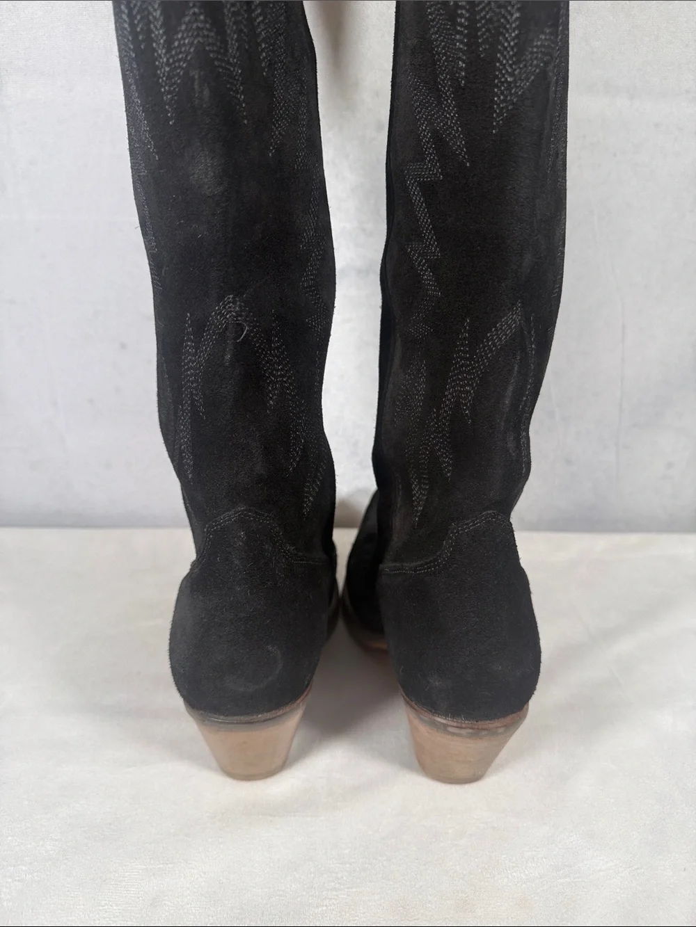 dingo Black Suede Over-the-Knee Western Boots